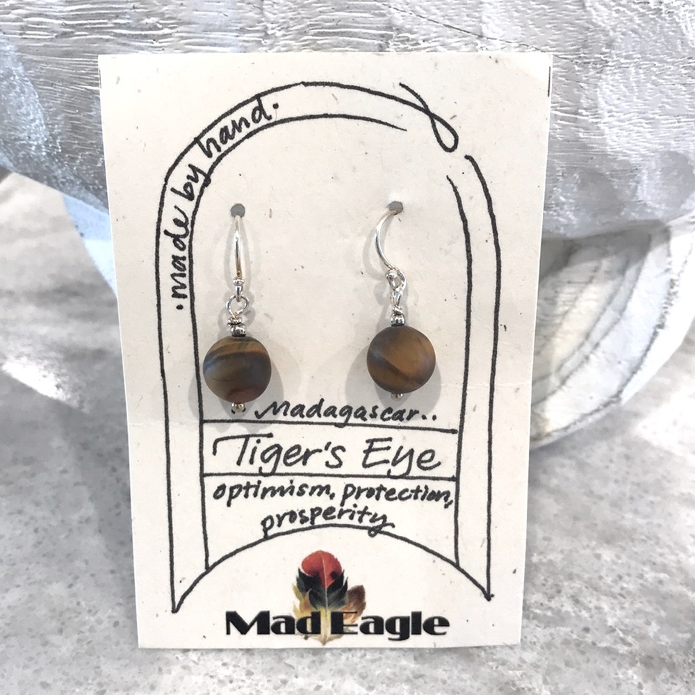 Tigers eye earrings.